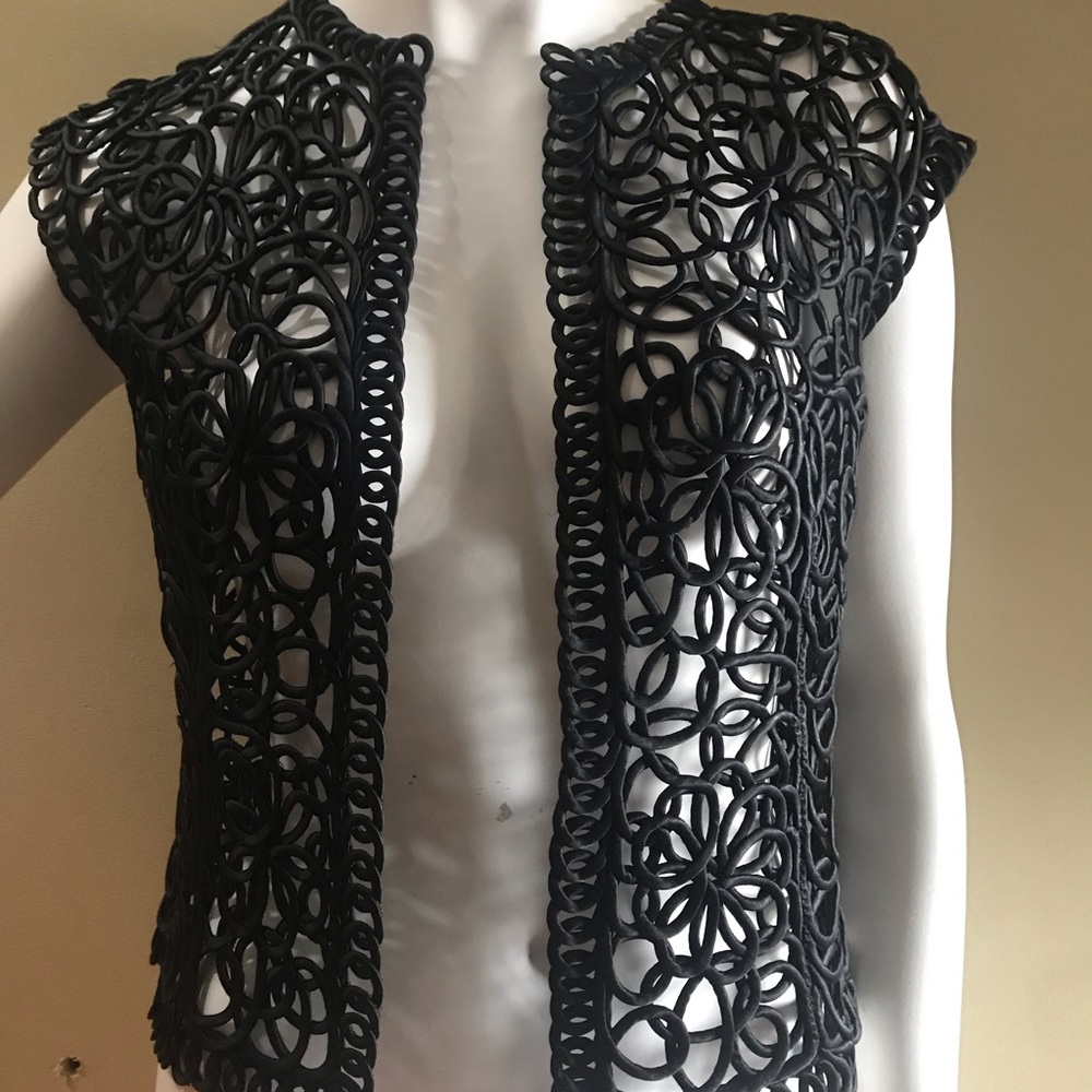 Handmade Ribbon Black Vest Small - Picture 2 of 6